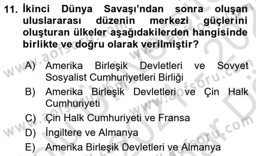 Medya Siyaset Kültür Dersi 2021 - 2022 Yılı (Vize) Ara Sınav Soruları 11. Soru