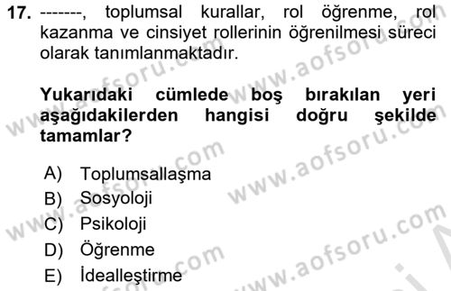 Medya Siyaset Kültür Dersi 2021 - 2022 Yılı (Final) Dönem Sonu Sınav Soruları 17. Soru