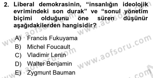 Medya Siyaset Kültür Dersi 2021 - 2022 Yılı (Final) Dönem Sonu Sınav Soruları 2. Soru