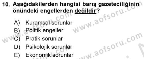 Medya Siyaset Kültür Dersi 2021 - 2022 Yılı Yaz Okulu Sınav Soruları 10. Soru