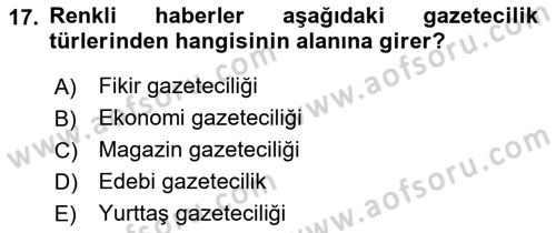 Medya Siyaset Kültür Dersi 2021 - 2022 Yılı Yaz Okulu Sınav Soruları 17. Soru