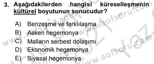Medya Siyaset Kültür Dersi 2021 - 2022 Yılı Yaz Okulu Sınav Soruları 3. Soru