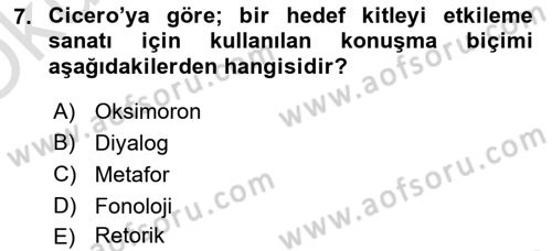 Medya Siyaset Kültür Dersi 2021 - 2022 Yılı Yaz Okulu Sınav Soruları 7. Soru