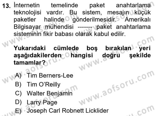 Medya Siyaset Kültür Dersi 2022 - 2023 Yılı Yaz Okulu Sınav Soruları 13. Soru