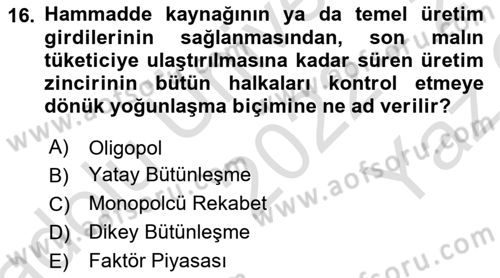 Medya Siyaset Kültür Dersi 2022 - 2023 Yılı Yaz Okulu Sınav Soruları 16. Soru