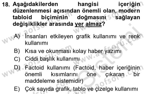 Medya Siyaset Kültür Dersi 2022 - 2023 Yılı Yaz Okulu Sınav Soruları 18. Soru