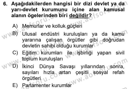Medya Siyaset Kültür Dersi 2022 - 2023 Yılı Yaz Okulu Sınav Soruları 6. Soru