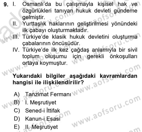Medya Siyaset Kültür Dersi 2022 - 2023 Yılı Yaz Okulu Sınav Soruları 9. Soru