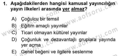 Medya Siyaset Kültür Dersi 2023 - 2024 Yılı (Vize) Ara Sınav Soruları 1. Soru