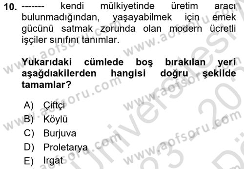 Medya Siyaset Kültür Dersi 2023 - 2024 Yılı (Vize) Ara Sınav Soruları 10. Soru