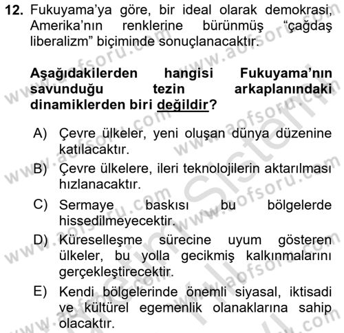 Medya Siyaset Kültür Dersi 2023 - 2024 Yılı (Vize) Ara Sınav Soruları 12. Soru