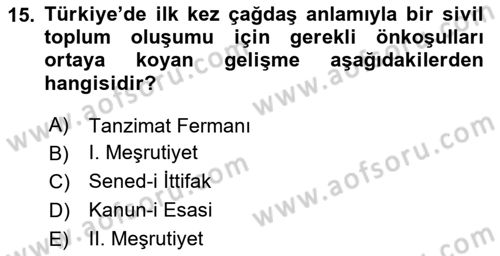 Medya Siyaset Kültür Dersi 2023 - 2024 Yılı (Vize) Ara Sınav Soruları 15. Soru