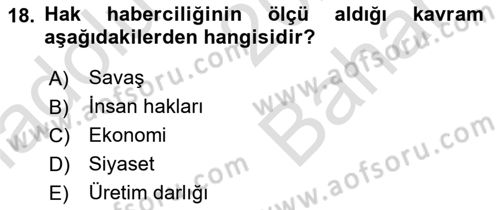 Medya Siyaset Kültür Dersi 2023 - 2024 Yılı (Vize) Ara Sınav Soruları 18. Soru