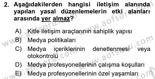 Medya Siyaset Kültür Dersi 2023 - 2024 Yılı (Vize) Ara Sınav Soruları 2. Soru