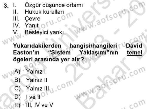 Medya Siyaset Kültür Dersi 2023 - 2024 Yılı (Vize) Ara Sınav Soruları 3. Soru