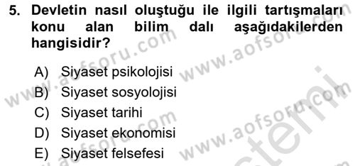 Medya Siyaset Kültür Dersi 2023 - 2024 Yılı (Vize) Ara Sınav Soruları 5. Soru