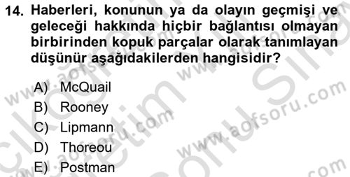 Medya Siyaset Kültür Dersi 2023 - 2024 Yılı (Final) Dönem Sonu Sınav Soruları 14. Soru