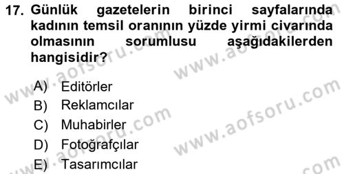 Medya Siyaset Kültür Dersi 2023 - 2024 Yılı (Final) Dönem Sonu Sınav Soruları 17. Soru