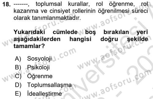 Medya Siyaset Kültür Dersi 2023 - 2024 Yılı (Final) Dönem Sonu Sınav Soruları 18. Soru