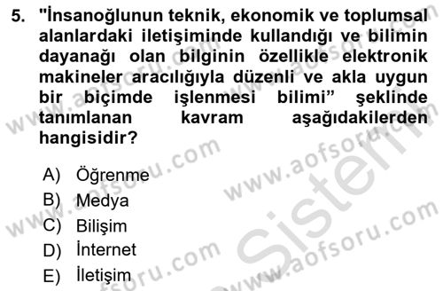 Medya Siyaset Kültür Dersi 2023 - 2024 Yılı (Final) Dönem Sonu Sınav Soruları 5. Soru