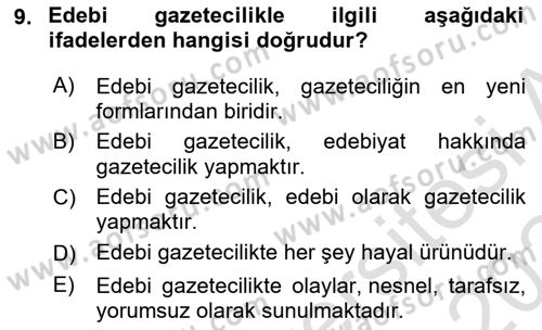 Medya Siyaset Kültür Dersi 2023 - 2024 Yılı Yaz Okulu Sınav Soruları 9. Soru