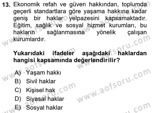 Medya Siyaset Kültür Dersi 2024 - 2025 Yılı (Vize) Ara Sınav Soruları 13. Soru