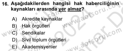 Medya Siyaset Kültür Dersi 2024 - 2025 Yılı (Vize) Ara Sınav Soruları 16. Soru