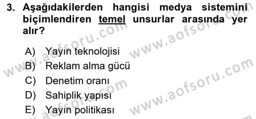 Medya Siyaset Kültür Dersi 2024 - 2025 Yılı (Vize) Ara Sınav Soruları 3. Soru