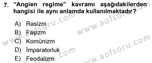 Medya Siyaset Kültür Dersi 2024 - 2025 Yılı (Vize) Ara Sınav Soruları 7. Soru