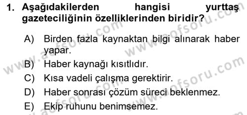 Medya Siyaset Kültür Dersi 2024 - 2025 Yılı (Final) Dönem Sonu Sınav Soruları 1. Soru