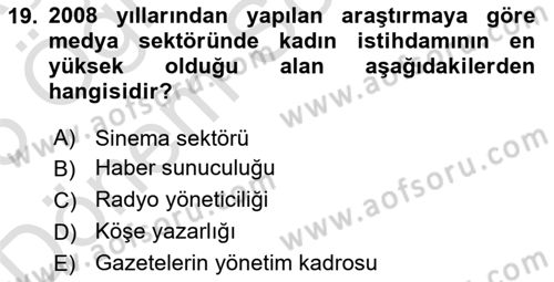 Medya Siyaset Kültür Dersi 2024 - 2025 Yılı (Final) Dönem Sonu Sınav Soruları 19. Soru