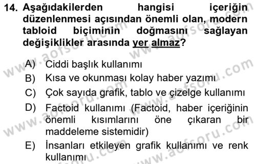 Medya Siyaset Kültür Dersi 2024 - 2025 Yılı Yaz Okulu Sınav Soruları 14. Soru