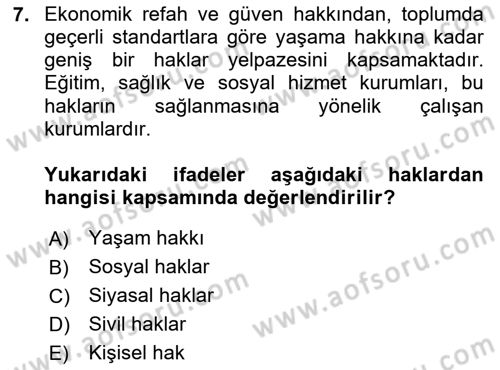 Medya Siyaset Kültür Dersi 2024 - 2025 Yılı Yaz Okulu Sınav Soruları 7. Soru