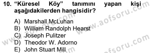 Medya ve Etik Dersi 2012 - 2013 Yılı (Vize) Ara Sınavı 10. Soru 1. Soru