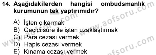 Medya ve Etik Dersi 2012 - 2013 Yılı (Vize) Ara Sınav Soruları 14. Soru