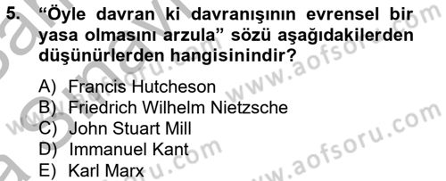 Medya ve Etik Dersi 2012 - 2013 Yılı (Vize) Ara Sınav Soruları 5. Soru