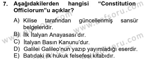 Medya ve Etik Dersi 2012 - 2013 Yılı (Vize) Ara Sınav Soruları 7. Soru