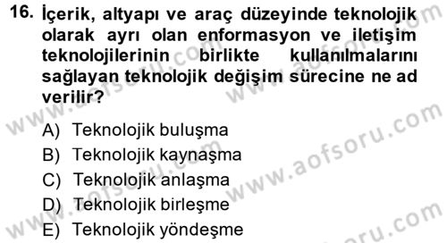 Medya ve Etik Dersi 2014 - 2015 Yılı Tek Ders Sınav Soruları 16. Soru