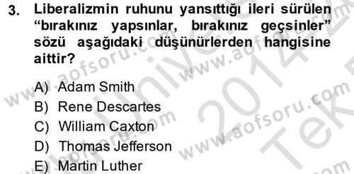 Medya ve Etik Dersi 2014 - 2015 Yılı Tek Ders Sınav Soruları 3. Soru