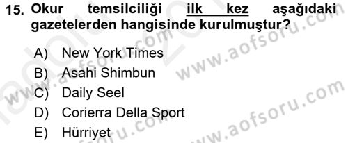 Medya ve Etik Dersi 2015 - 2016 Yılı (Vize) Ara Sınav Soruları 15. Soru