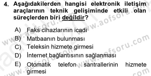 Medya ve Etik Dersi 2015 - 2016 Yılı (Vize) Ara Sınav Soruları 4. Soru