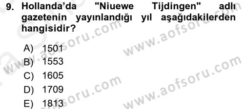Medya ve Etik Dersi 2015 - 2016 Yılı (Vize) Ara Sınav Soruları 9. Soru