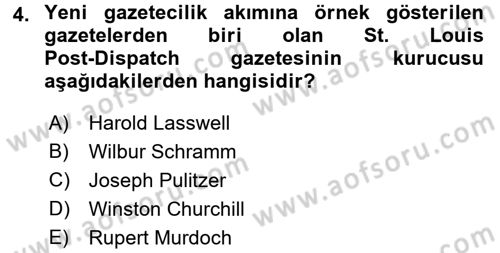 Medya ve Etik Dersi 2015 - 2016 Yılı (Final) Dönem Sonu Sınav Soruları 4. Soru
