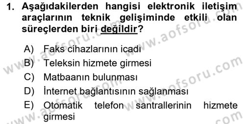 Medya ve Etik Dersi 2015 - 2016 Yılı Tek Ders Sınav Soruları 1. Soru