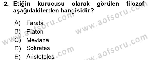 Medya ve Etik Dersi 2015 - 2016 Yılı Tek Ders Sınav Soruları 2. Soru