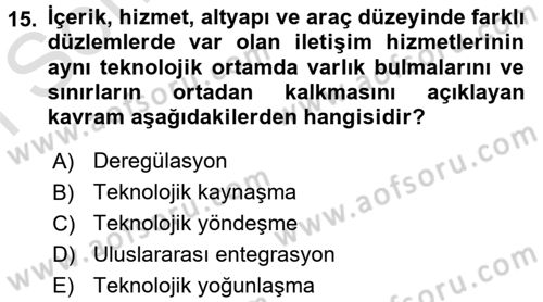Medya ve Etik Dersi 2016 - 2017 Yılı (Final) Dönem Sonu Sınav Soruları 15. Soru