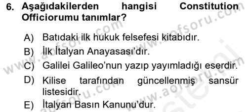 Medya ve Etik Dersi 2017 - 2018 Yılı 3 Ders Sınav Soruları 6. Soru
