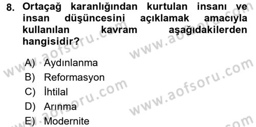 Medya ve Etik Dersi 2017 - 2018 Yılı (Vize) Ara Sınav Soruları 8. Soru