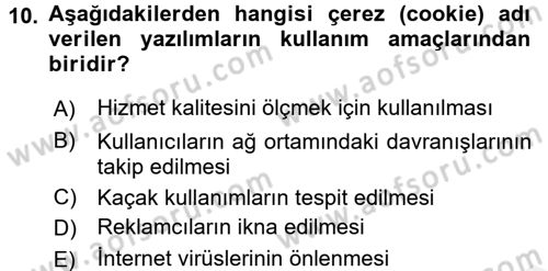 Medya ve Etik Dersi 2017 - 2018 Yılı (Final) Dönem Sonu Sınav Soruları 10. Soru