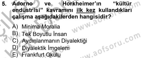Medya ve Reklam Dersi 2012 - 2013 Yılı (Vize) Ara Sınav Soruları 5. Soru